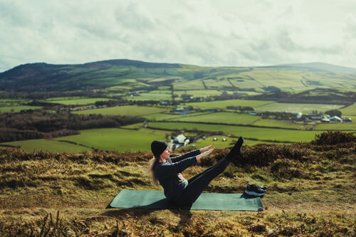 Isle of Man Pilates outdoors with view of the hills