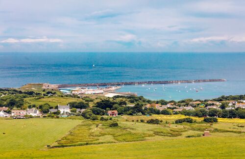 Braye Harbour Aerial view