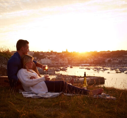 couple overlooking St Peter Port
